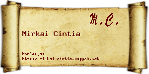 Mirkai Cintia névjegykártya